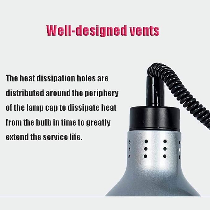 Retractable Hanging and Food Heat Retention lamp Single Head Expansion and Contraction Chandelier Buffet Cafeteria Food Insulation red Food Heating lamp 60 180 cm Long Length adju