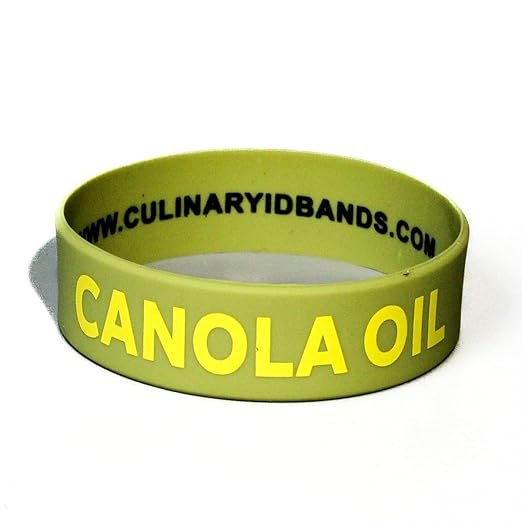 Culinary ID Bands "Canola Oil Silicone Label Band for 16, 20, and 24 oz. Squeeze Bottle – Ideal for Use with Standard and Wide Mouth Squeeze and Sauce Bottles, Durable and Stretchable, Green