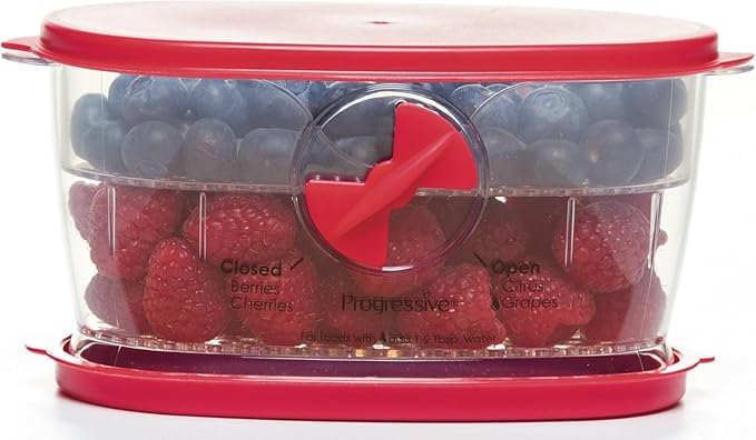 PrepSolutions Berry Keeper, Red – Freshness-Enhancing Storage for Berries and Small Fruits
