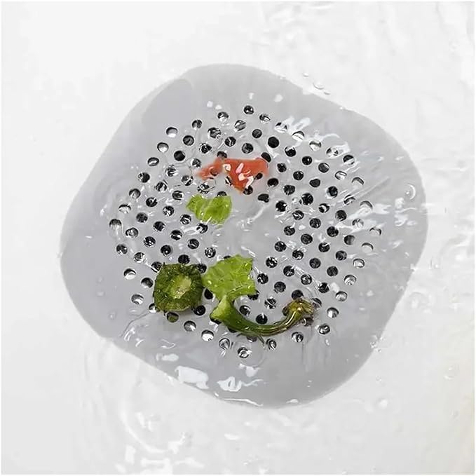5/1x Hair Catcher Filter Sink Anti-Blocking Strainer Kitchen Bathroom Bathtub Shower Sewer Filters Floor Silicone Stopper Covers(White)