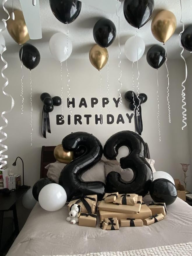 14 Balloons Numbers, Large 14th Black Birthday Decorations for 1 4 14 41, 40 Inch Foil Balloon for Wedding Engagement Photo Shoot Memorial Day's Supplies