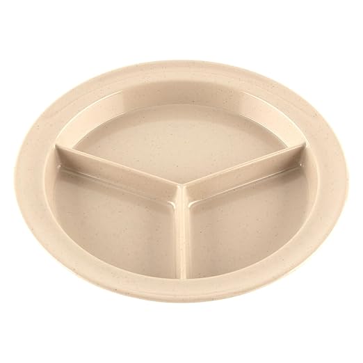 G.E.T. CP-530-S Supermel Collection, Brown 9" 3-Compartment Melamine Plates (Qty, 12)