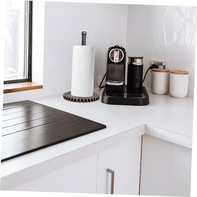Uonlytech Metal Paper Towel Holder Stand Vintage Industrial Iron Kitchen Organizer for Paper Towel and Wrap Countertop Rack for Home Restaurant Hotel Use