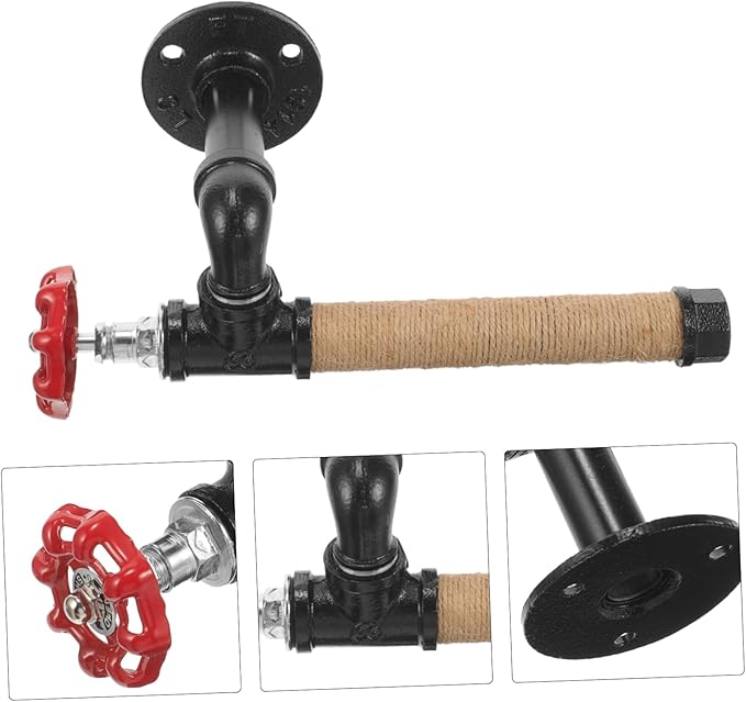 Operitacx 3pcs Wall-Mounted Paper Towel Holder Rustic Iron Construction Multi-Functional Towel Dispenser for Kitchen and Bathroom Storage