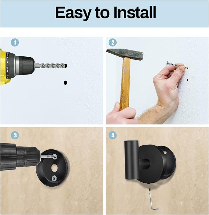 Kruodop Towel Hooks for Bathroom,6 Packs Wall Mount Towel Holder,Black Matte Wall Robe Hook,Stainless Steel Heavy Duty Door Hanger Towel Hook for Kitchen, Bedroom,Hotel,Pool,Coats