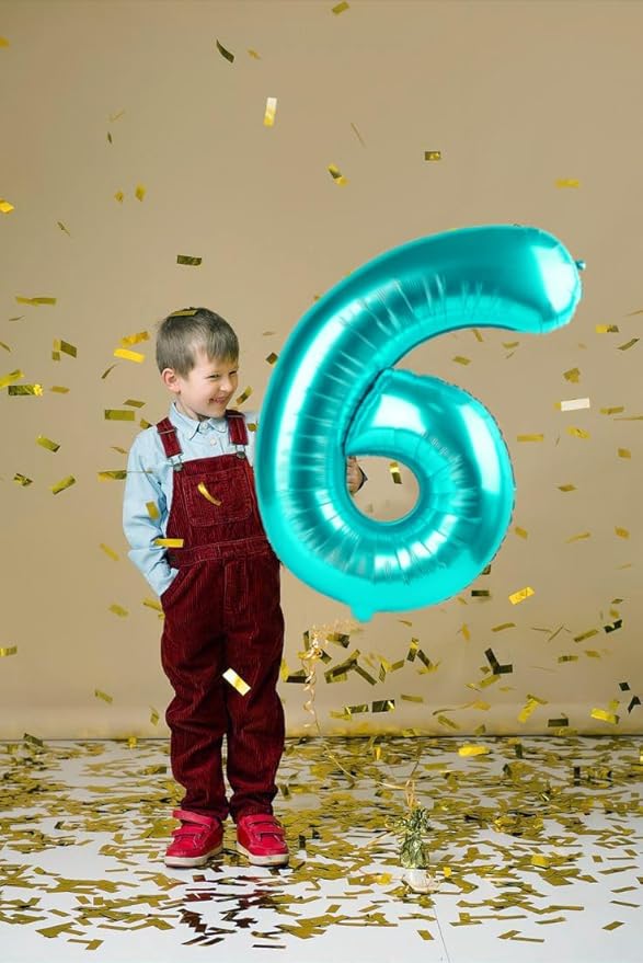 Number Balloons, Happy Birthday Decoration for 9th, Blue Green Balloon Numbers 40 Inch for 9 19 29 Girls Boys Women Men Game Competition Party Decorations