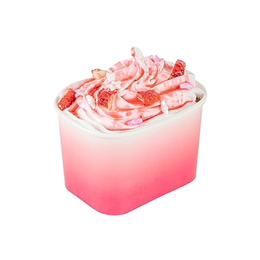 Restaurantware Paper Cups 50 Count 12 Ounce Square Disposable Ice Cream Containers, Leak-Resistant Paper Dessert To Go Cups, Hot And Cold Food, Durable Pink And White Ombre Design