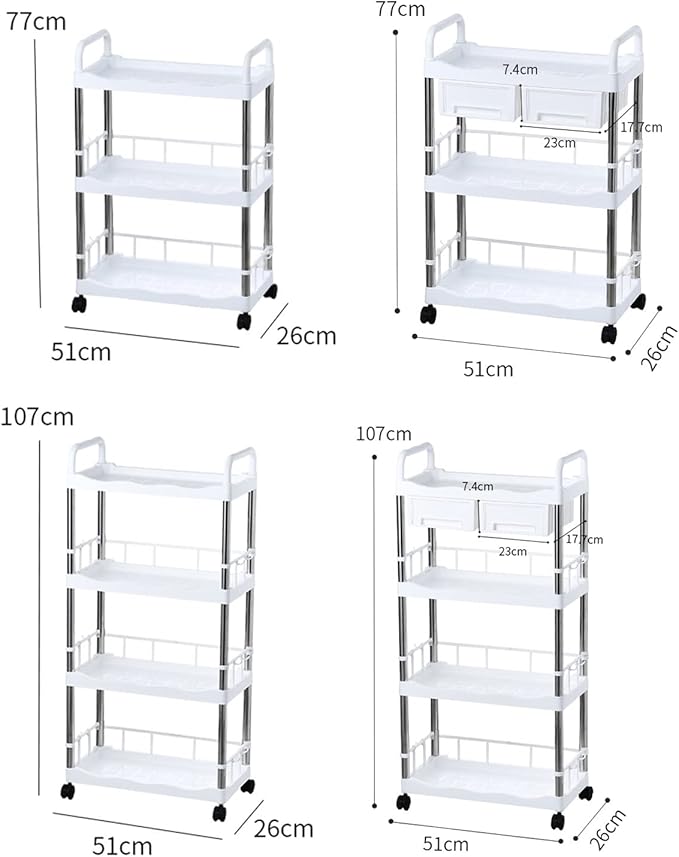 Kitchen Storage Rack Kitchen Trolley Rack Floor-to-Ceiling Multi-Layer Wheeled Removable Vegetable and Fruit Seasoning Bottle Storage Basket Locker Storage Shelves (Color : B-1) (A 1)