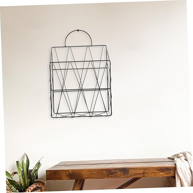Hanging Wall Files Magazine Holder Decorative Wire Mounted Storage Baskets for Organizing Magazines Books Newspapers Office Home Bedroom Living Room