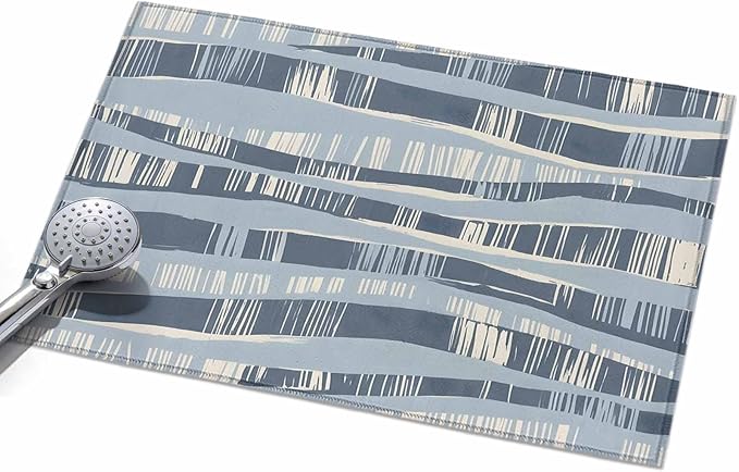 Area Rug 2x3ft, Navy Blue Ocean Waves Coastal Horizon Washable Rugs for Living Room Bedroom, Abstract Art Soft Non-Slip Area Rugs Rectangle Floor Carpet for Dining Room