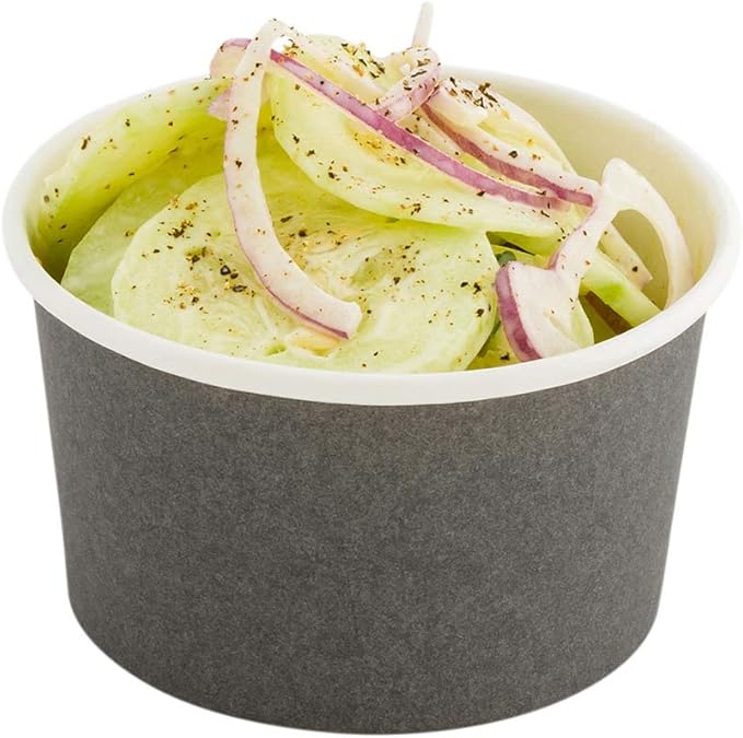 Coppetta 12-Ounce Dessert Cups, 200 Disposable Ice Cream Cups - Lids Sold Separately, Sturdy, Gray Paper Frozen Yogurt Bowls, For Hot And Cold Foods, Perfect For Gelato Or Mousse - Restaurantware
