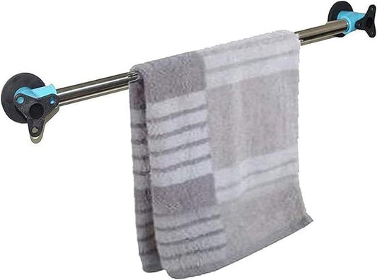 Pmsanzay Magnetic Towel Holder - 18 INCH - Strong Magnets, No Rust, Black, Stainless Steel & Rubber, Easy Installation, Multifunction Towel Hook Hanger
