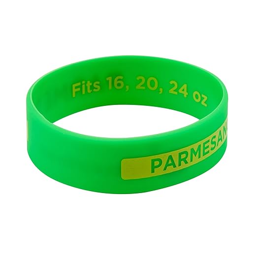 Restaurantware Silicone Squeeze Bottle Band 10 Count 2.75 Inch Dishwasher Safe Condiment Identification Band, Parmesan Green Non-Slip Label Band for Condiment Labeling at Restaurants, Food Trucks