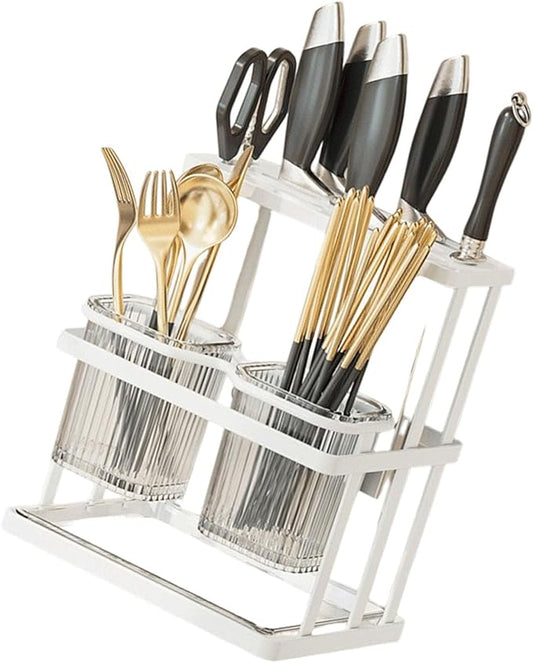 Stainless Steel and PP Kitchen Rack with Integrated Utensils Storage for Long Time Use in Various Kitchen Storage Rack