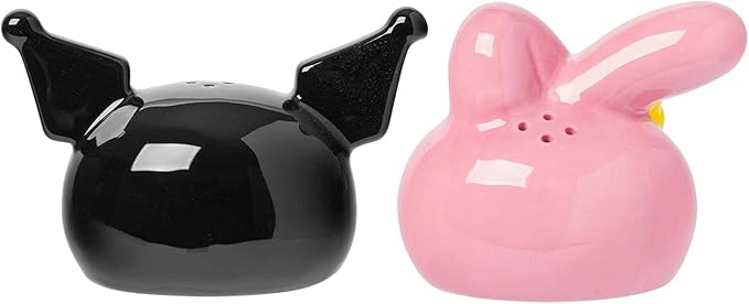 Silver Buffalo Sanrio Hello Kitty and Friends My Melody And Kuromi 3D Sculpted Ceramic Salt and Pepper Shaker Set