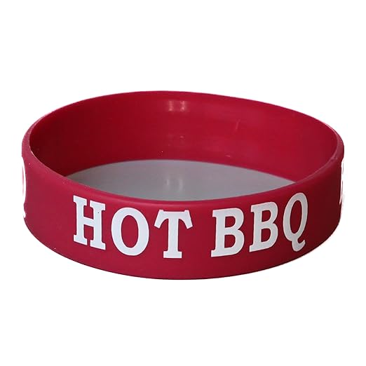 Culinary ID Bands Silicone Bottle Label, Clearly Printed "HOT BBQ", Labeling Band for 32 Ounce Squeeze Bottle, Reusable, Improves Efficiency, 1 Pack