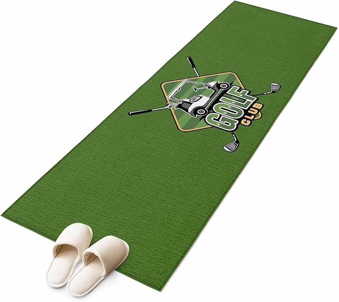 Runner Rug for Bedroom Hallway, Golf Club Sports Kitchen Runner Rugs Area Rug 2x6ft, Green Washable Soft Floor Carpet for Entryway Stair