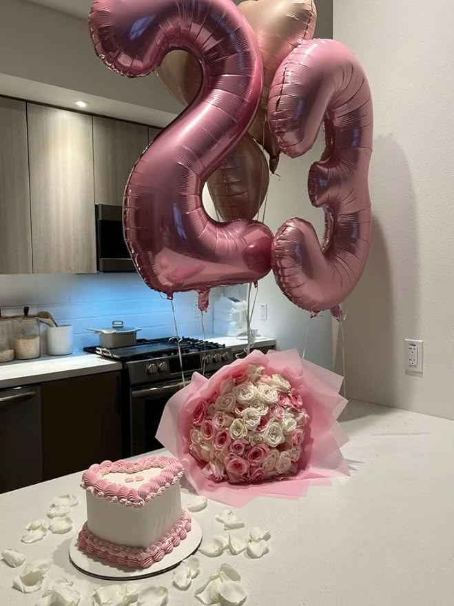 13 Balloons Number, 31 Balloons, 13th Pearl Pink Party Decorations 40 In Big 31st for Women Men Engagement, Wedding, Celebration Party, Graduations, Photo Shoot