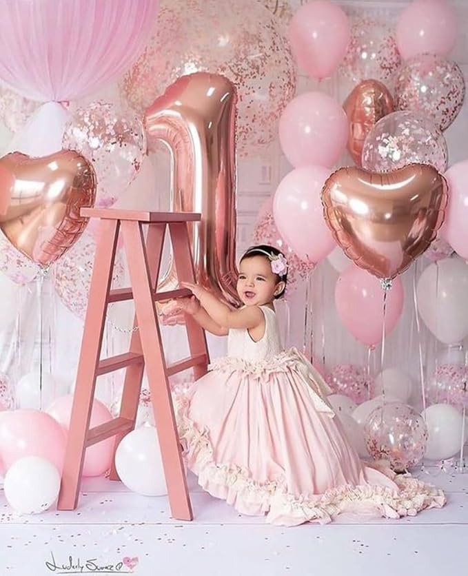 Rose Gold Number 10 Balloon, Number Ballons 40 Inch 10 Ballon for 10th 100 Birthday Wedding Anniversaries Marriage Proposal Engagement Big Events Party Decorations