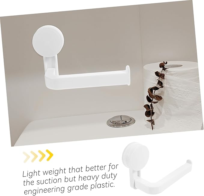 Unomor Modern Vacuum Suction Cup Toilet Tissue Holder Wall Mount Paper Roll Organizer No Drill No Tool Install Bathroom Kitchen Accessory