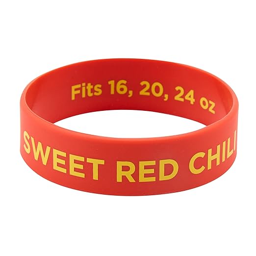 Restaurantware Silicone Squeeze Bottle Band 10 Count 2.75 Inch Dishwasher Safe Condiment Identification Band, Sweet Red Chili Red Non-Slip Label Band for Condiment Labeling at Restaurants, Food Trucks