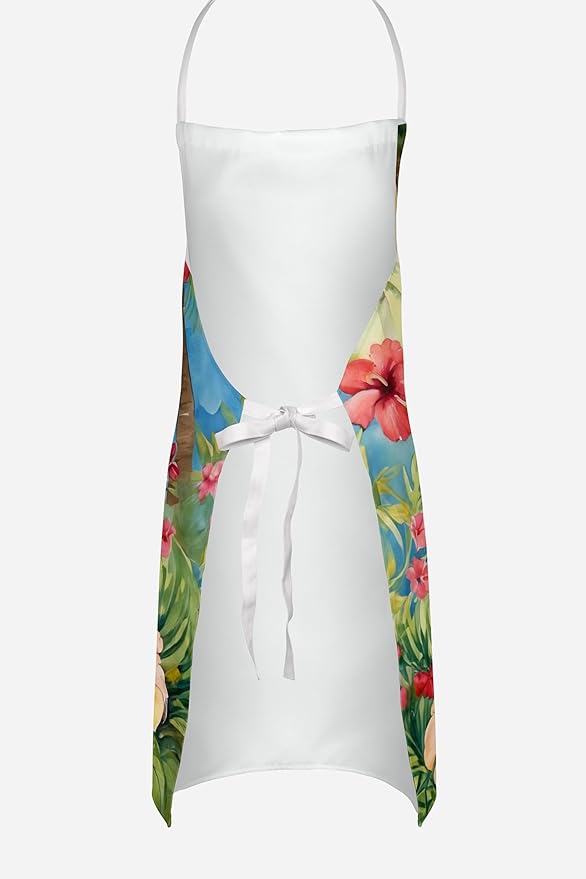 Caroline's Treasures Havanese Luau Apron Cooking Kitchen Server Baking Crafts Gardening for Adult Women Men, Unisex, Large, Multicolor