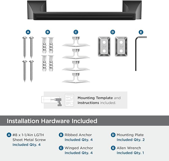 Amerock Mulholland Matte Black 9 inch (229mm) Towel Bar, BH36025MB