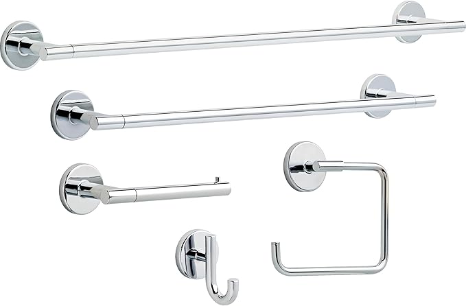Delta Trinsic (1-Pack) Towel Hooks Polished Chrome Single Bathroom Hooks Wall Mounted for Robes & Towels Hand Towel Hook Holder Kitchen, Bathroom Accessories