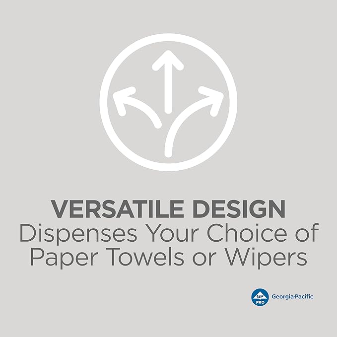 Universal Centerpull Paper Towel and Wiper Dispenser by GP PRO (Georgia-Pacific), Black, 54050, 10.25” W x 10.75” D x 12.625” H, 1 Dispenser