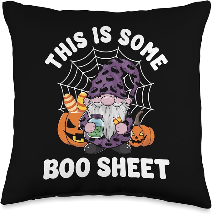 Gnome Halloween Costume This is Some Boo Sheet Throw Pillow