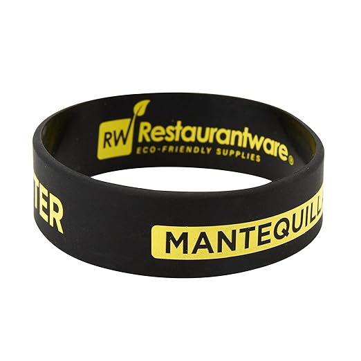 Restaurantware Silicone Squeeze Bottle Band 10 Count 2.75 Inch Dishwasher Safe Condiment Identification Band, Butter Black Non-Slip Label Band for Condiment Labeling at Restaurants, Food Trucks