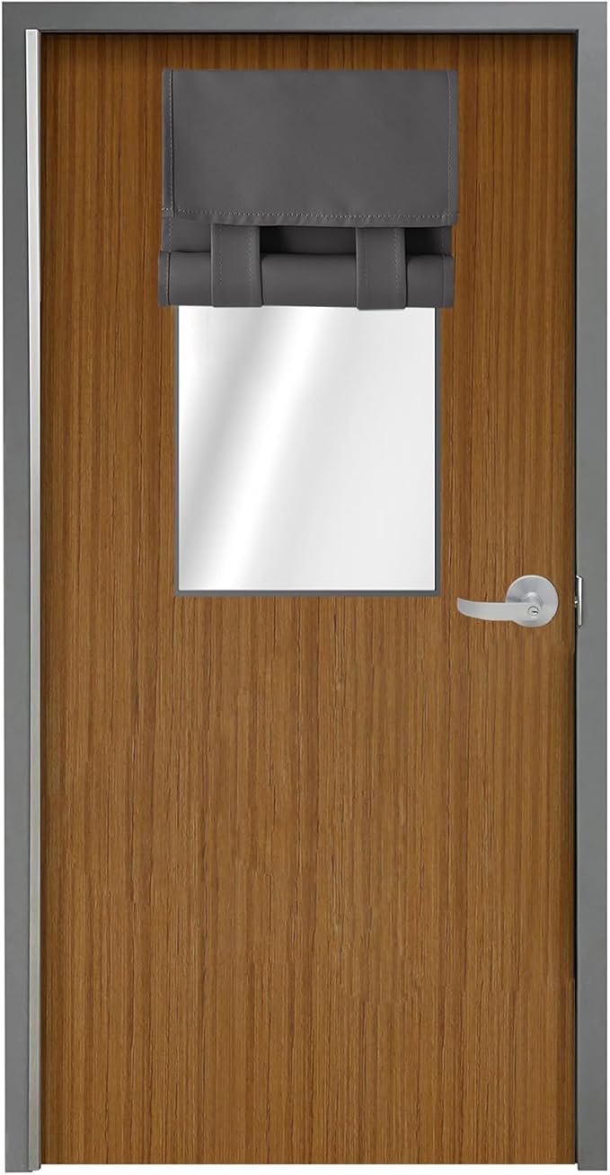 WdFour Side Door Curtains, Room Darkening Door Window Covering - 14W x 42L Inches, 1 Panel, Dark Gray