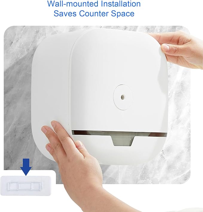 Luocute Wall Mount Paper Towel Dispenser, ABS Plastic Rustproof Scratch Proof with Lock, Large Capacity Hand Towel Holder for Bathroom Kitchen Office Public Places (White)