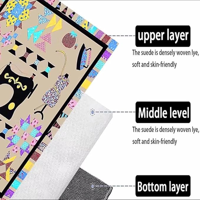 Abstract Watercolor Sewing Machine Themed Area Rug for Hallway Non-Slip Clothing Elements Bordered Print Carpet Couch Decor Scissors Sewing Equipment Accessories Rugs 2'x3'