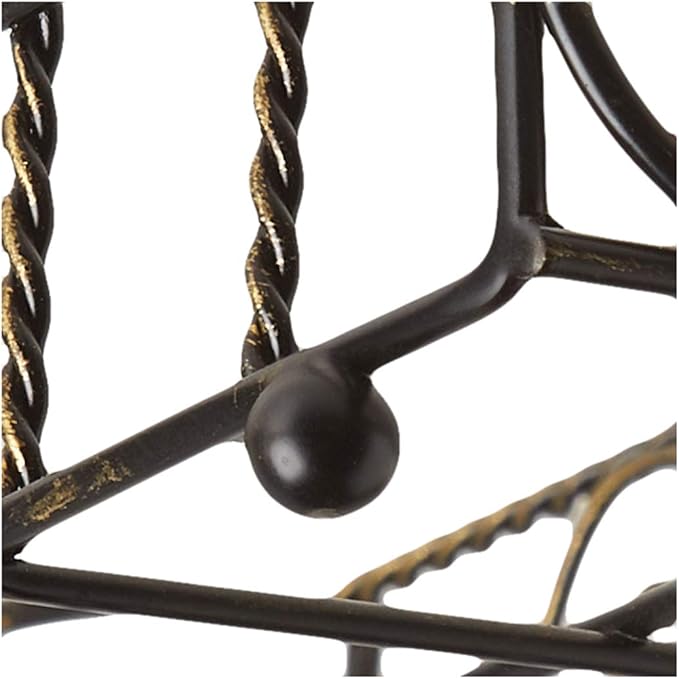 Boston International Garden Gate Design Guest Towel Napkin Holder Caddy, Antique Brass