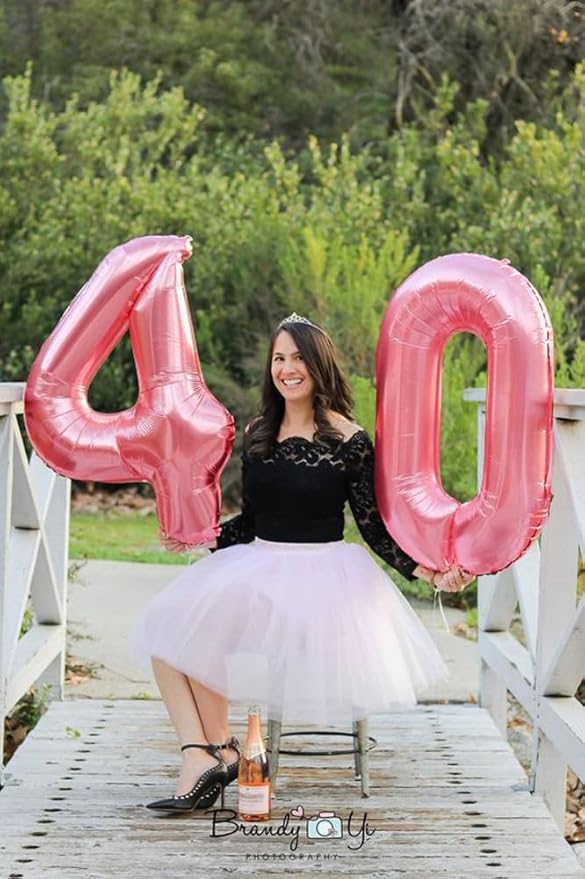 Number 0 Balloons 40 Inch Pastel Pink Number Balloons for 10 20 30 40 50 60 70 80 90 100 Numbers Balloon Birthday Decorations Wedding Event Baby Shower