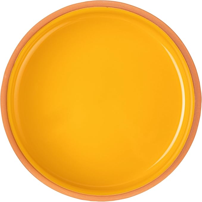 Restaurantware-Terra Tek 17 Ounce Terracotta Cazuelas, 2 Yellow Glazed Clay Pots For Cooking - Oven-Ready, Microwavable, Terracotta Serving Pots, Dishwashable, For Cooking And Serving