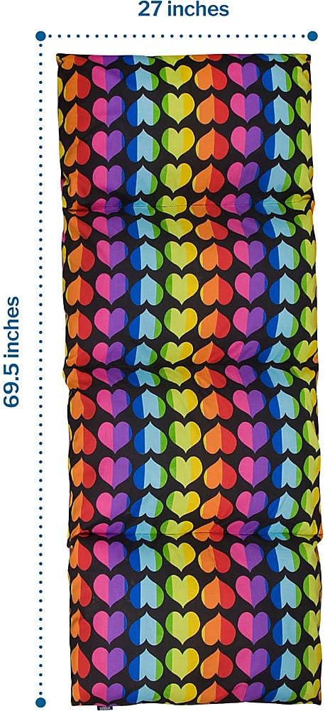 Wildkin Kids Pillowcase Lounger Cover – Travel-Friendly Sleepover Lounger, Fits Standard Pillows (Pillows Not Included), Soft Cotton Blend, Fun Patterns for Boys & Girls - Rainbow Hearts