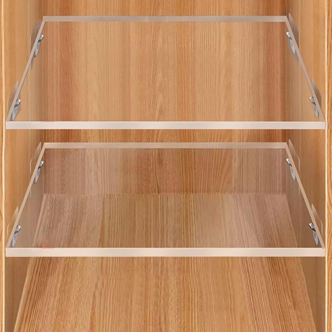 1 Pcs Acrylic Closet Shelves Organizers, 8MM Thick No Drill Cabinet Shelf for Closet, Organizer Shelf for Lockers Closets Wardrobe Pantry Cupboard Kitchen(L50xD50cm)