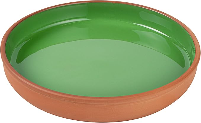 Restaurantware-Terra Tek 34 Ounce Terracotta Cazuelas, 2 Green Glazed Clay Pots For Cooking - Oven-Ready, Microwavable, Terracotta Serving Pots, Dishwashable, For Cooking And Serving