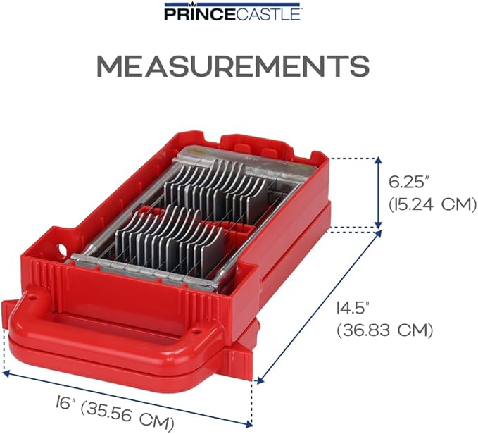 Prince Castle Saber King Red Tomato Blade & Pusher Set - 3/16" Slices, for 4 Tomatoes - Vegetable Chopper and Kitchen Chopper Replacement Blade, Tomato Slicer Commercial Tool