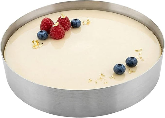 Restaurantware 12 x 2.4 Inch Baking Ring 1 Round Cake Ring - Oven-Ready Freezable Stainless Steel Ring Mold Dishwashable For Cooking Or Baking