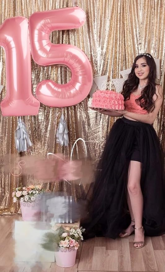 40 Inch Numbers 50 Balloon, Pearl Pink Balloons Perfect for 50th Birthday Party Decorations, Big Digital Balloons for Wedding Anniversaries Events Decorations for Parents