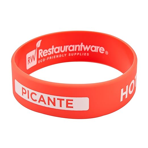 Restaurantware Silicone Squeeze Bottle Band 10 Count 2.75 Inch Dishwasher Safe Condiment Identification Band, Hot Red Non-Slip Label Band for Condiment Labeling at Restaurants, Food Trucks