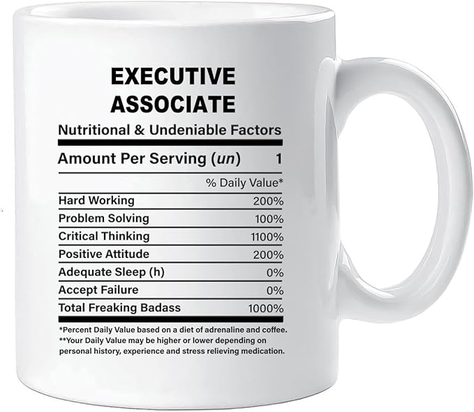 Funny Gift for Executive Associate, Executive Associate Nutrition Mug, Best Executive Associate Gift Ideas, Graduation, Funny Executive Associate Birthday Mug