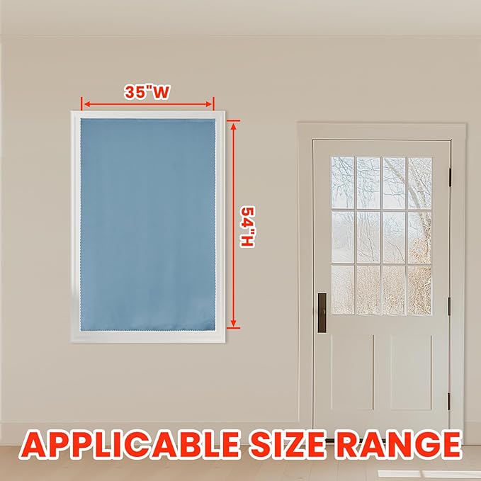 AJAZZ self Adhesive Portable 100% Blackout Curtains Simple and Easy to installBedroom Window Thermal Lnsulated Kitchen Room Darkening Black Small Drapes 1-Pack