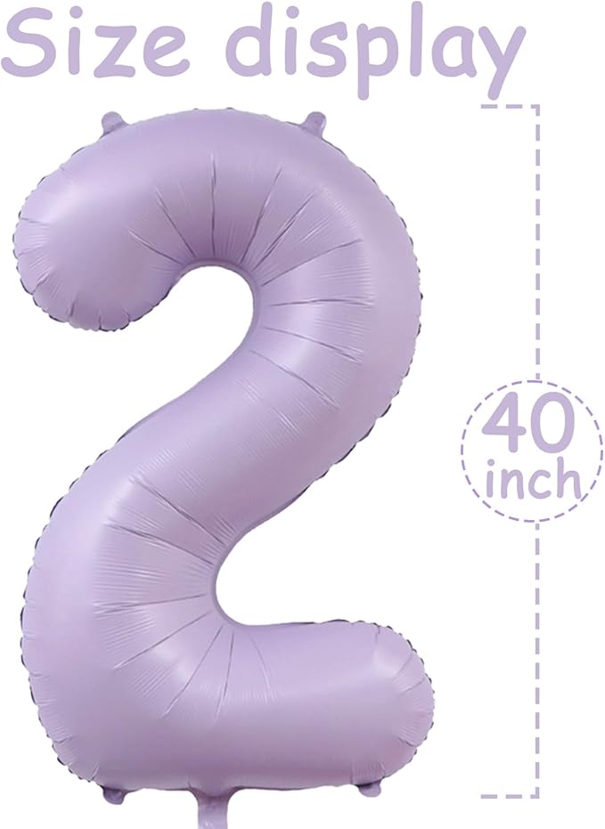 Huge Light Purple 2026 New Year Balloons 40 Inch Pale Lavender 2026 Mylar Foil Helium Number Balloons Christmas New Year Eve Graduation Party Decorations Supplies