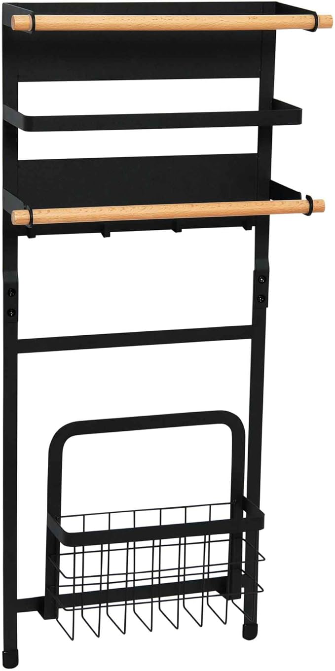 Household Essentials Metal Magnetic Organizer Rack, Black