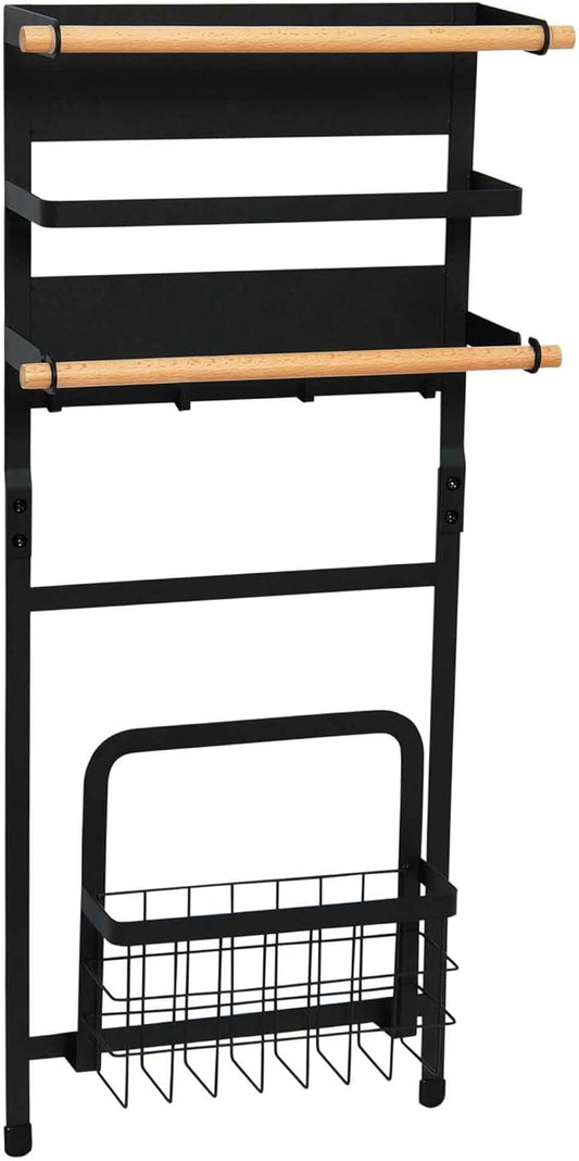 Household Essentials Metal Magnetic Organizer Rack, Black