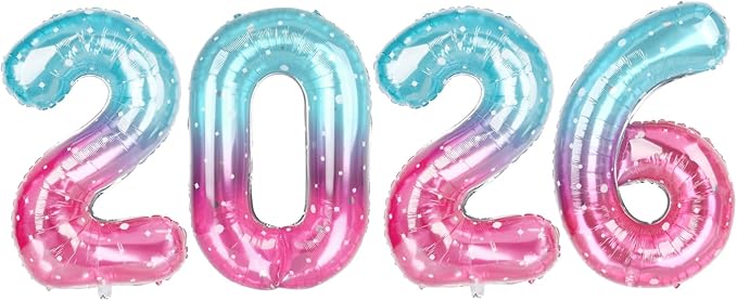 Starry Sky 2026 Number Balloon, Starry Sky Number Balloons 40 Inch, 2026 Balloon Birthday Decorations, 2026 Birthday Party Supplies, 2026 Graduation Party Favors, Class of 2026 Decorations